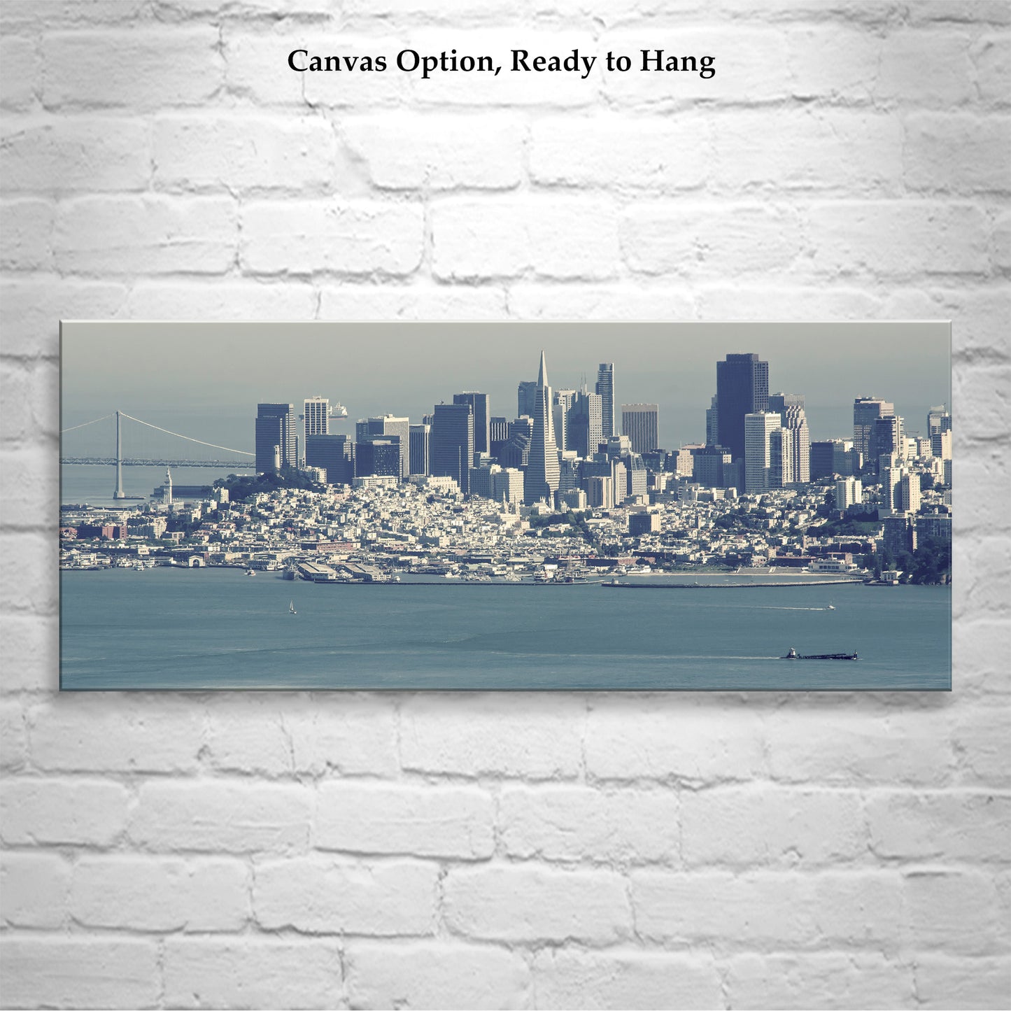 San Francisco Bay Area Panoramic Wall Art Framed Canvas Print