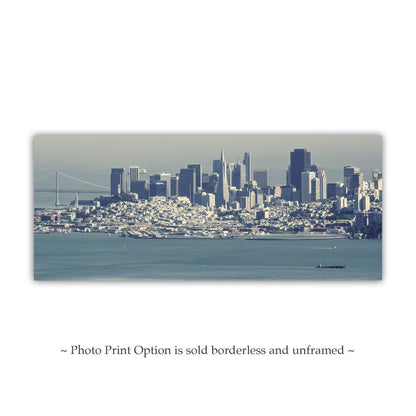 San Francisco Bay Area Panoramic Wall Art Framed Canvas Print