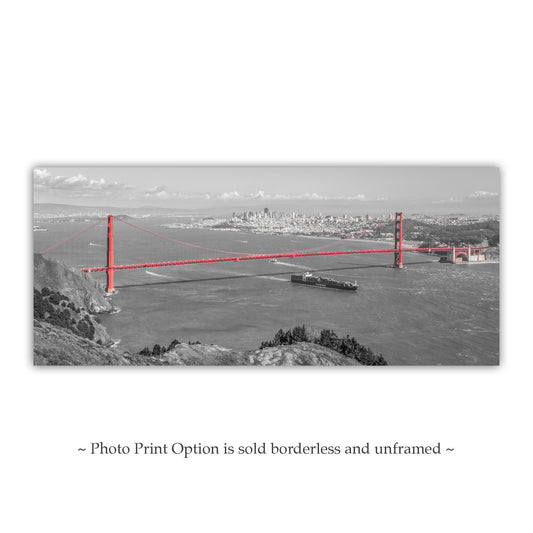 San Francisco Bay Panorama with Golden Gate Bridge | California Art