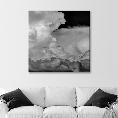 Desert Storm Cloud Art in Dramatic Black & White at Tucson Arizona