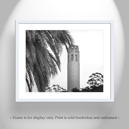 Coit Tower San Francisco California Black and White Art Print
