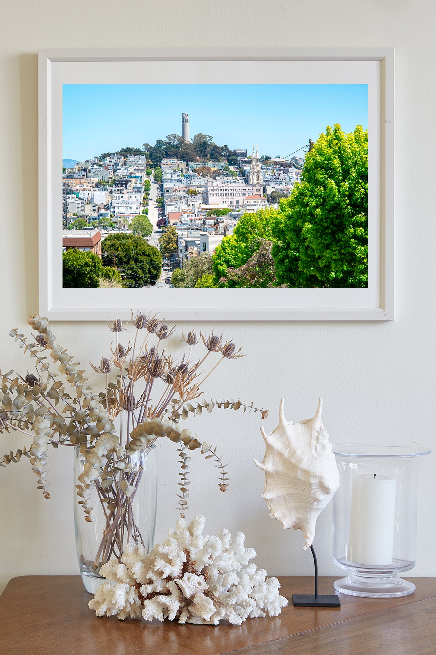 San Francisco Lombard Street Wall Art Photography with Coit Tower