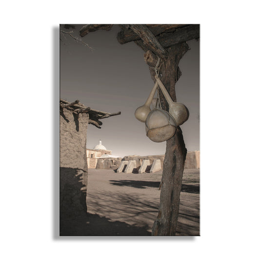 Historic Church Art | Tumacacori Mission and Ocotillo Ramada with Gourds