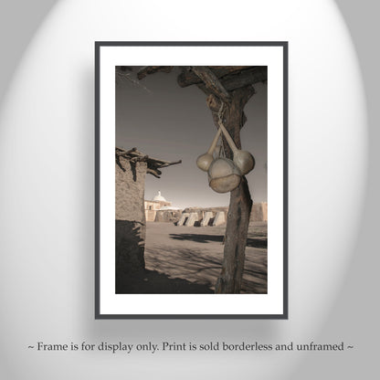 Historic Church Art | Tumacacori Mission and Ocotillo Ramada with Gourds