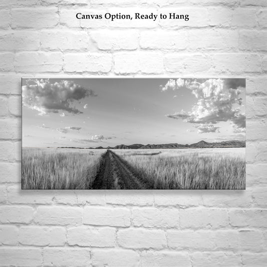 Western Road Trip Landscape Photography | Prairie Ranch in Black & White