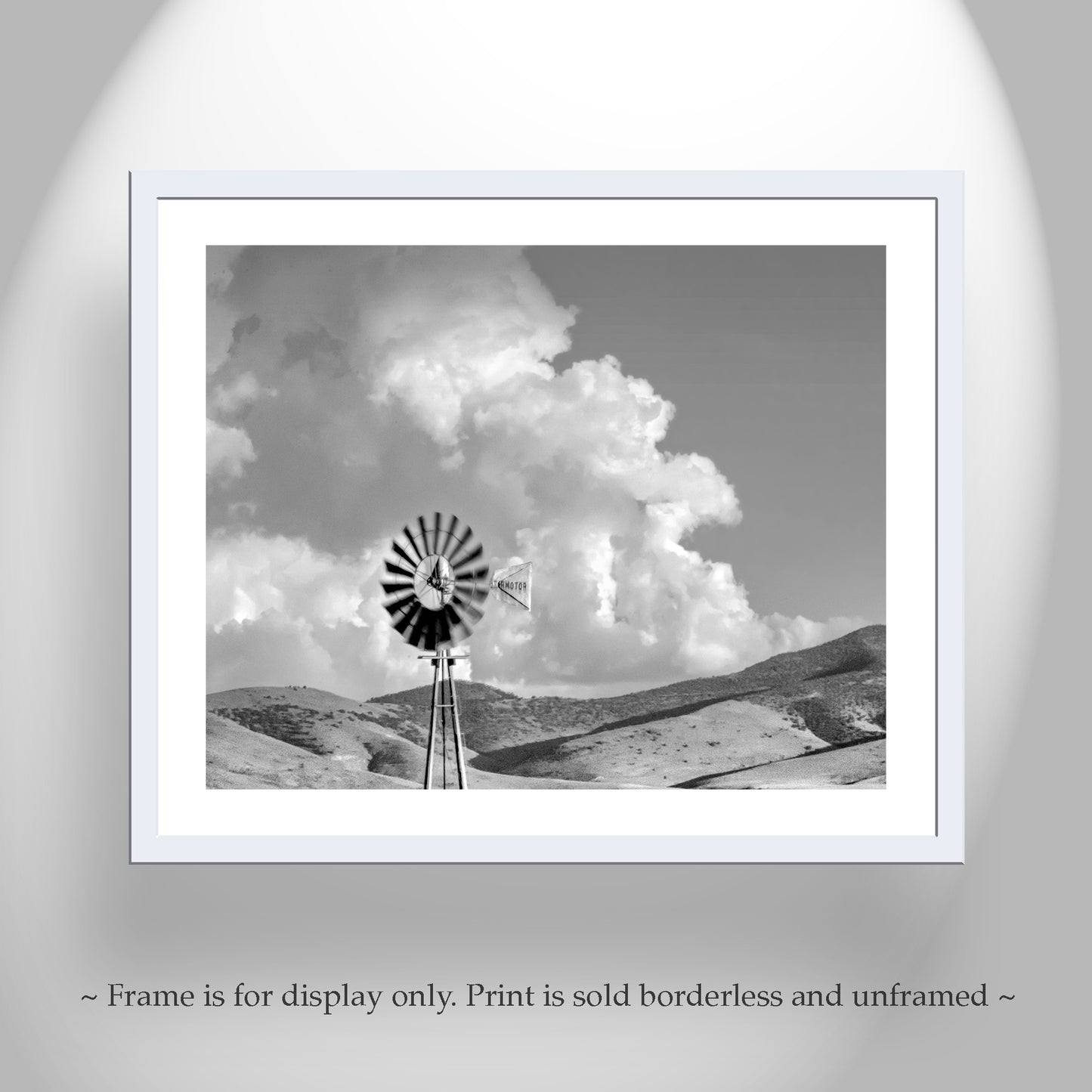 Black & White Ranch Windmill Photograph as Western Style Wall Art