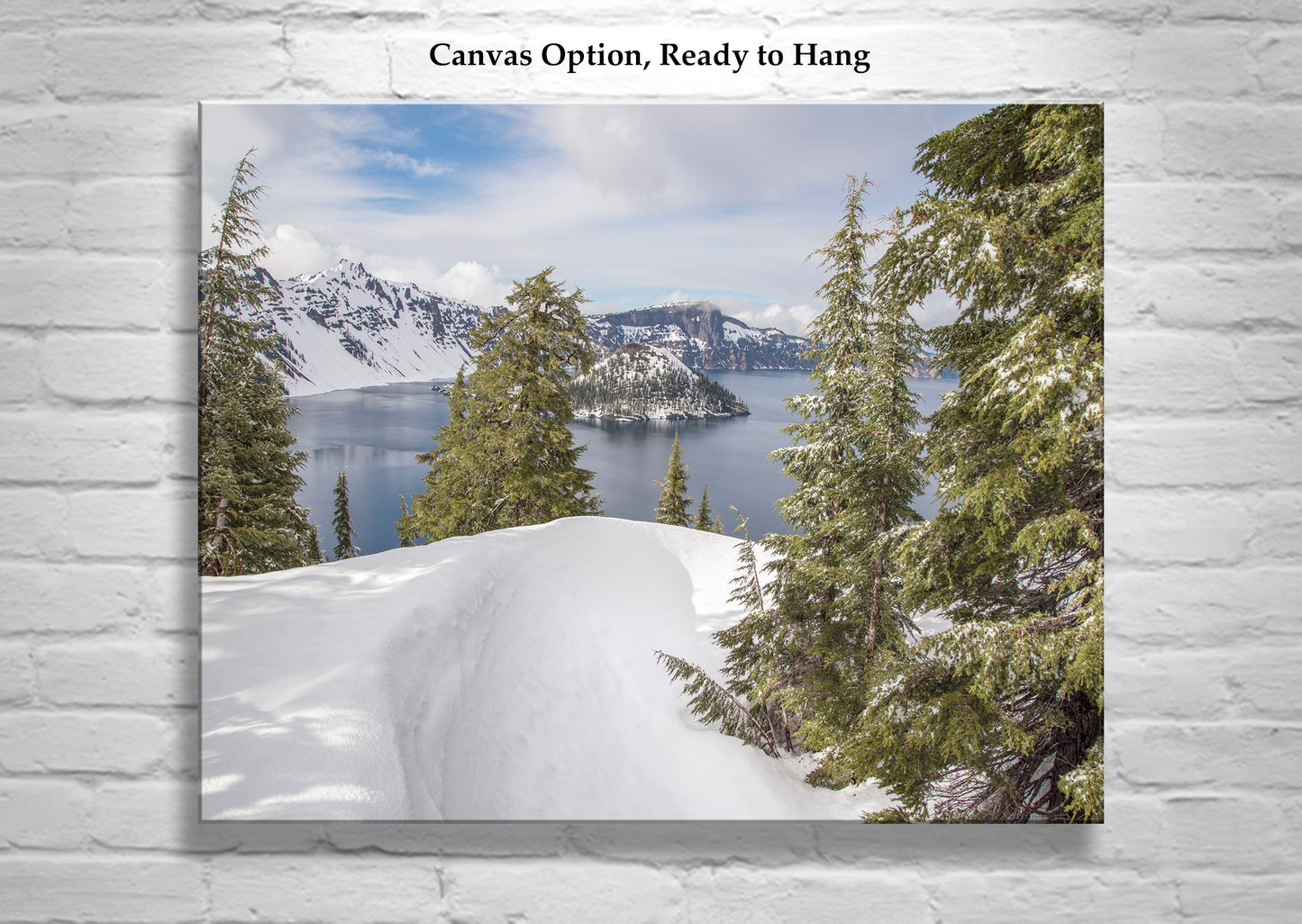 Crater Lake Oregon Winter Mountain Forest Landscape Photograph