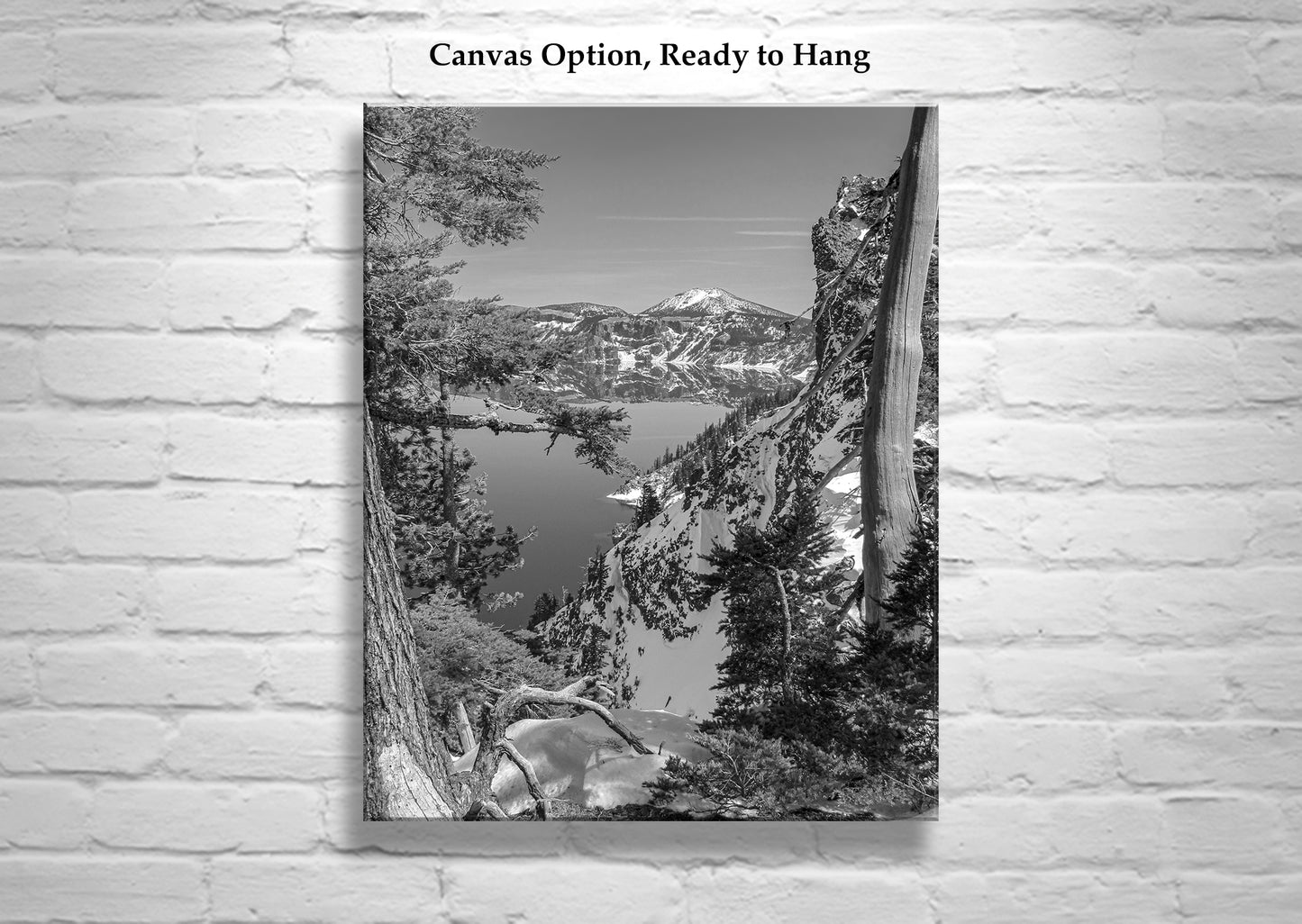 Black and White Crater Lake Oregon Landscape Photography
