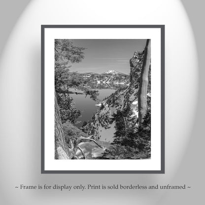 Black and White Crater Lake Oregon Landscape Photography