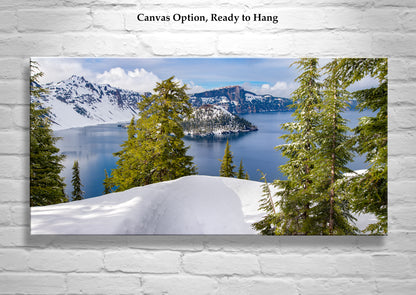 Crater Lake Oregon Winter Landscape Wide Panoramic Print
