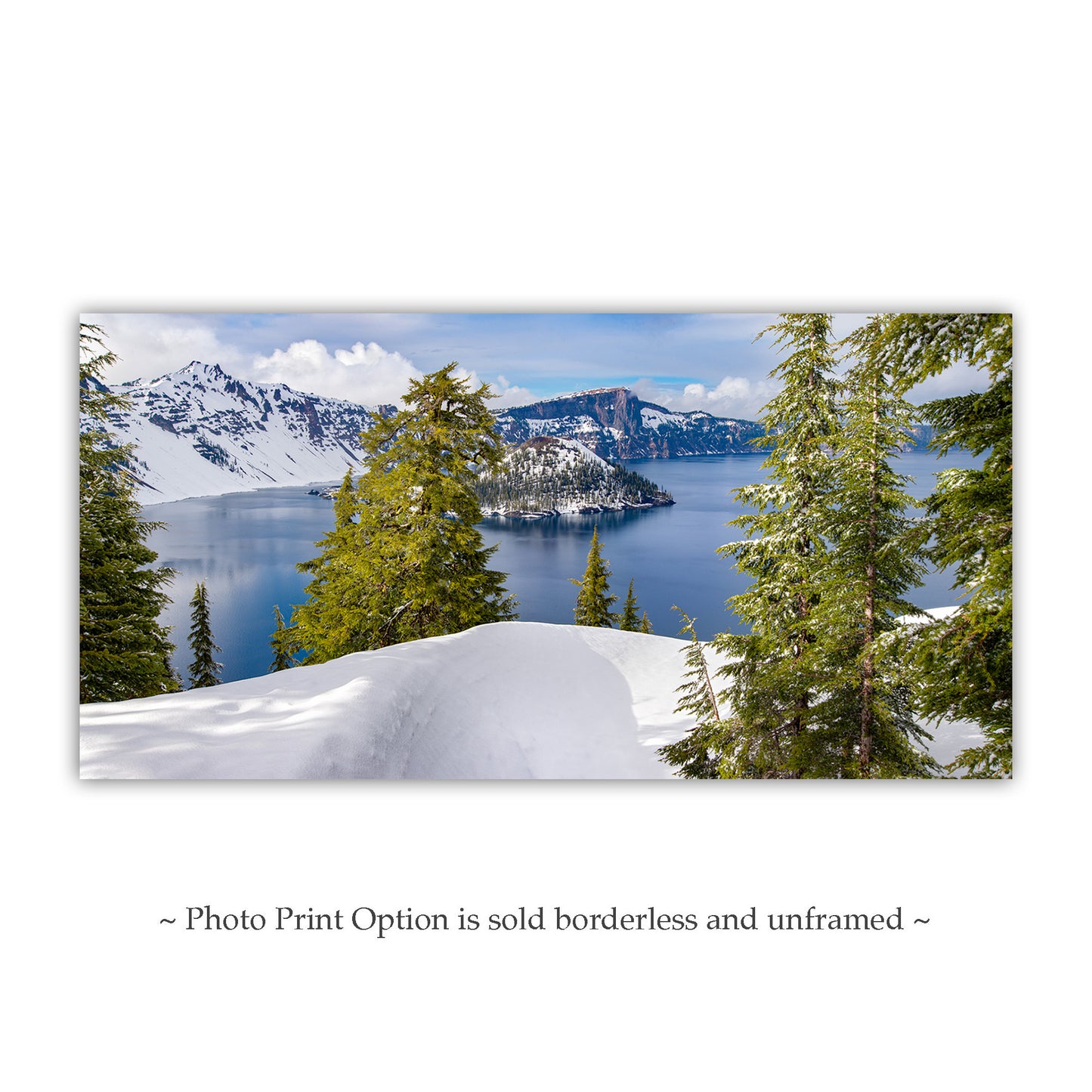 Crater Lake Oregon Winter Landscape Wide Panoramic Print