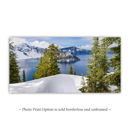 Crater Lake Oregon Winter Landscape Wide Panoramic Print