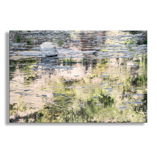 Rocks and water reflection in a natural setting. Arizona Desert Canyon Stream Fine Art Print with Water Reflections
