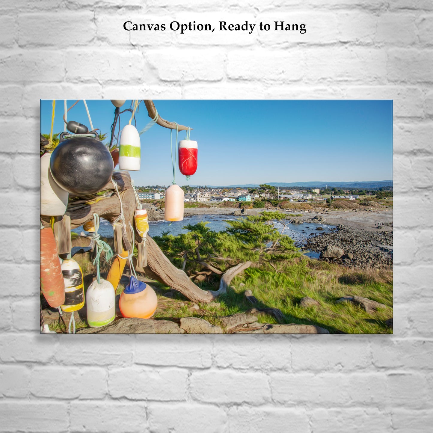 Crescent City Battery Point Light Photography Wall Art with Boat Fenders | Northern California Lighthouse Print