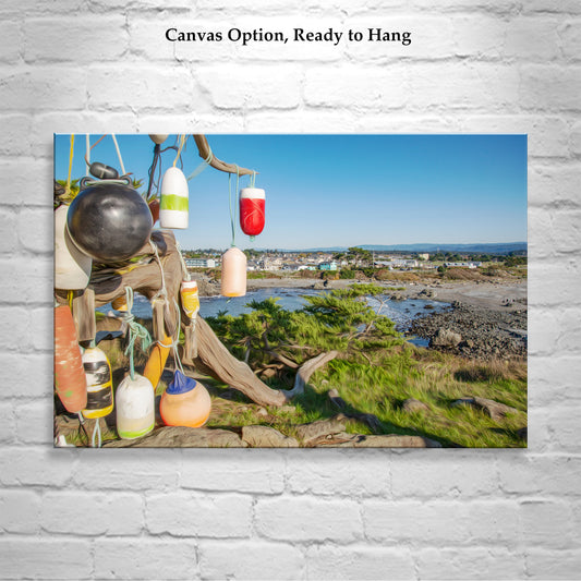 Crescent City Battery Point Light Photography Wall Art with Boat Fenders | Northern California Lighthouse Print