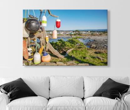 Crescent City Battery Point Light Photography Wall Art with Boat Fenders | Northern California Lighthouse Print