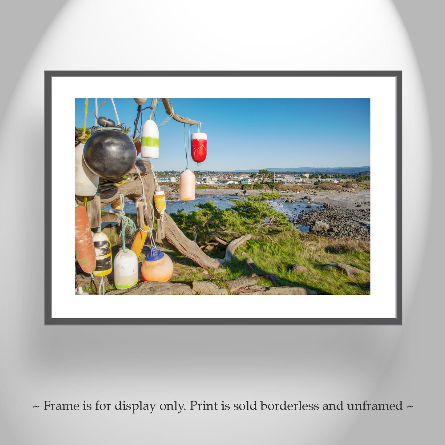 Crescent City Battery Point Light Photography Wall Art with Boat Fenders | Northern California Lighthouse Print