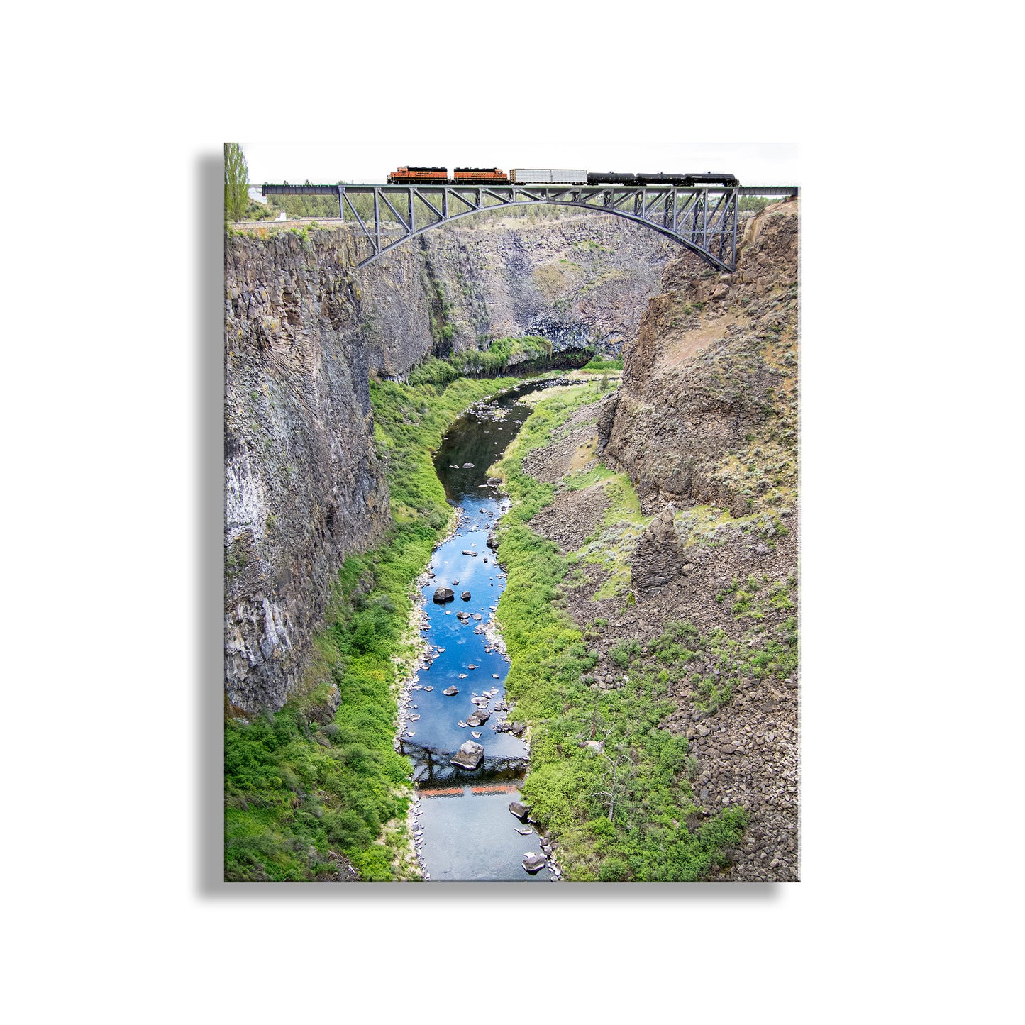 Crooked River Gorge Bend Oregon Railroad Art | Western Canyon Landscape
