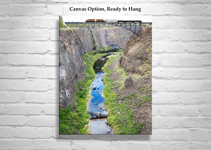 Crooked River Gorge Bend Oregon Railroad Art | Western Canyon Landscape