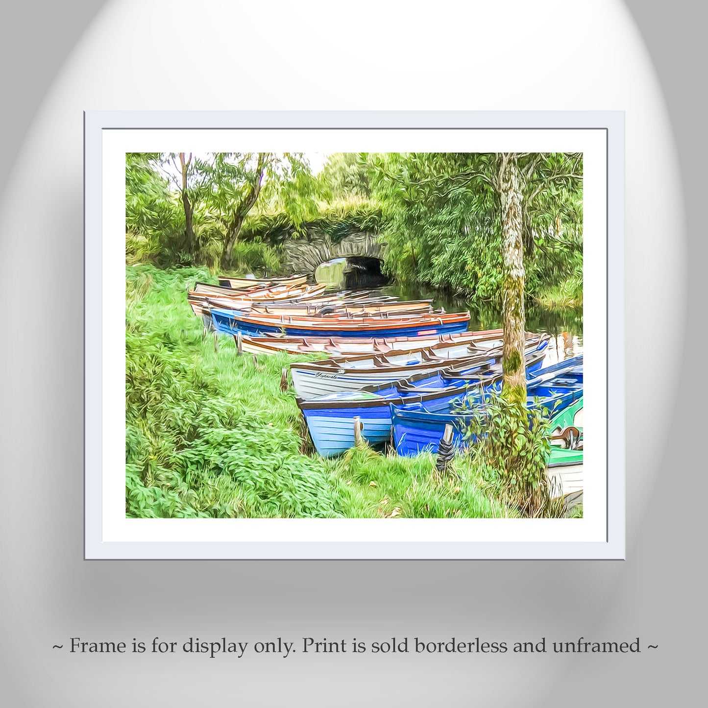 England Lake District Art Print with Vintage Wooden Boats
