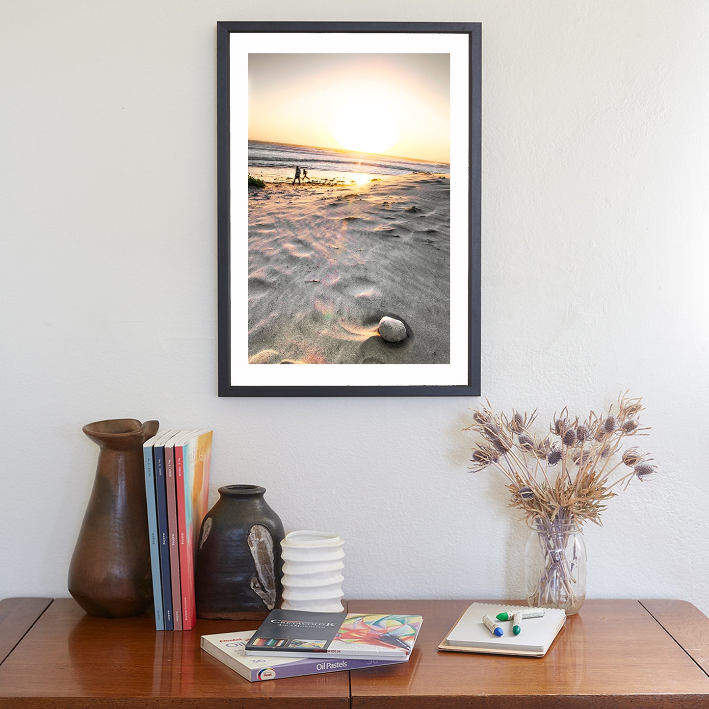 Jalama Beach Wall Art with Pacific Ocean Sunset as Wall Decor