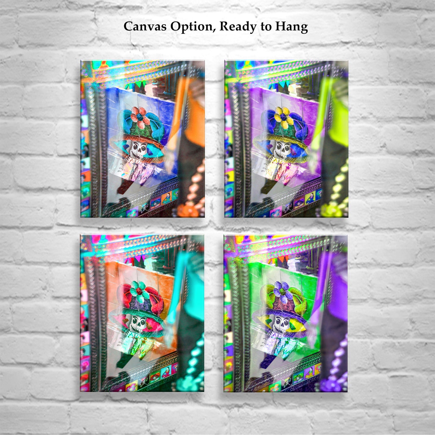Day of the Dead Tucson Abstract Art Prints | Discounted Wall Decor Set of 4