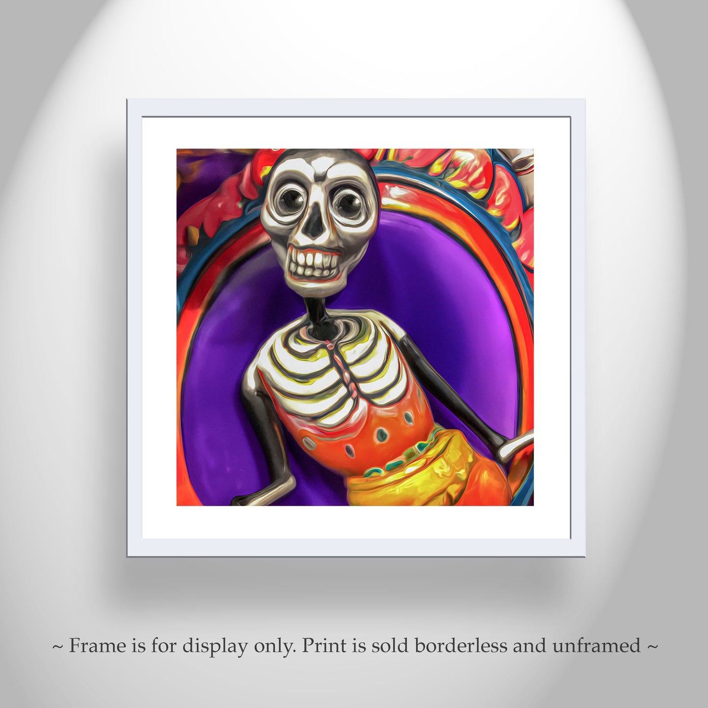 Day of the Dead Hispanic Surreal Folk Art on Square Print