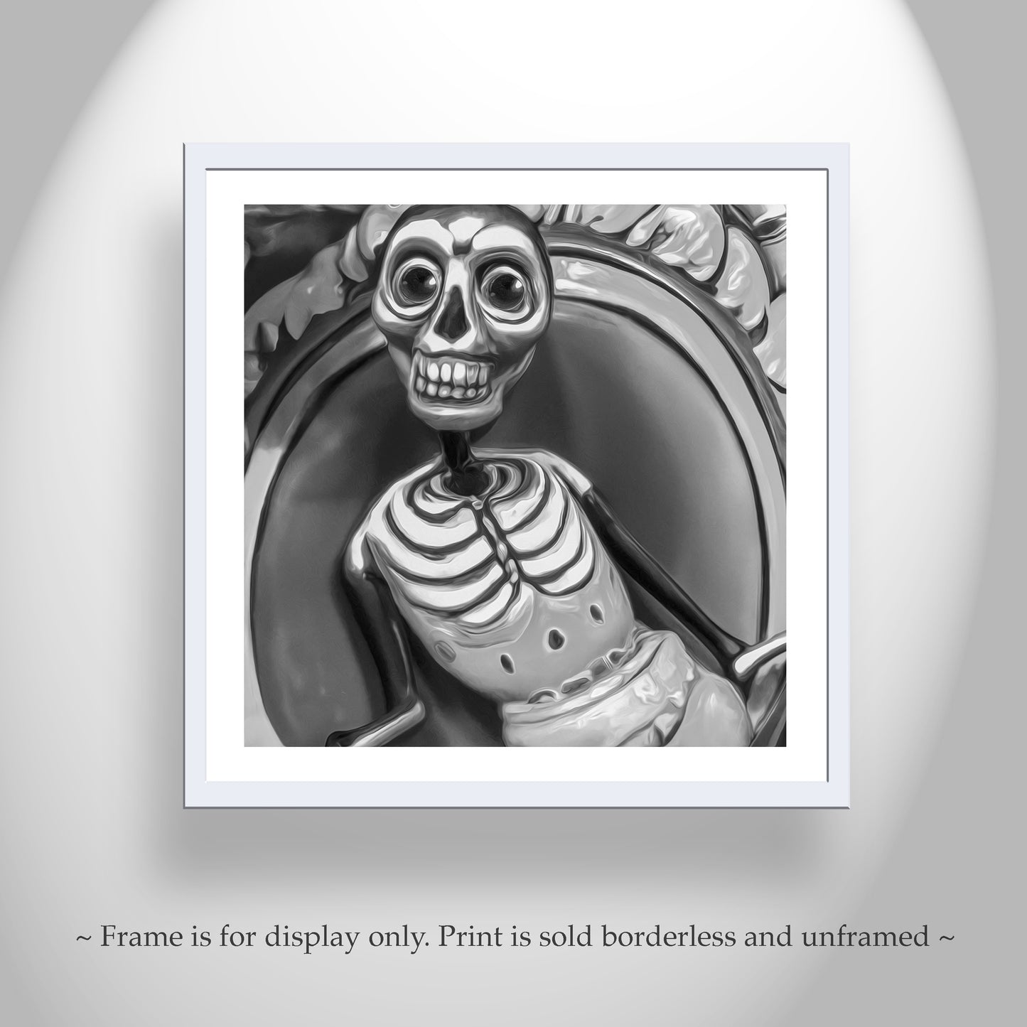 Day of the Dead Hispanic Folk Art Wall Decor in Surreal Black and White