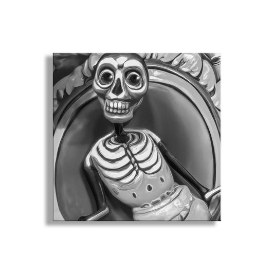 Day of the Dead Hispanic Folk Art Wall Decor in Surreal Black and White