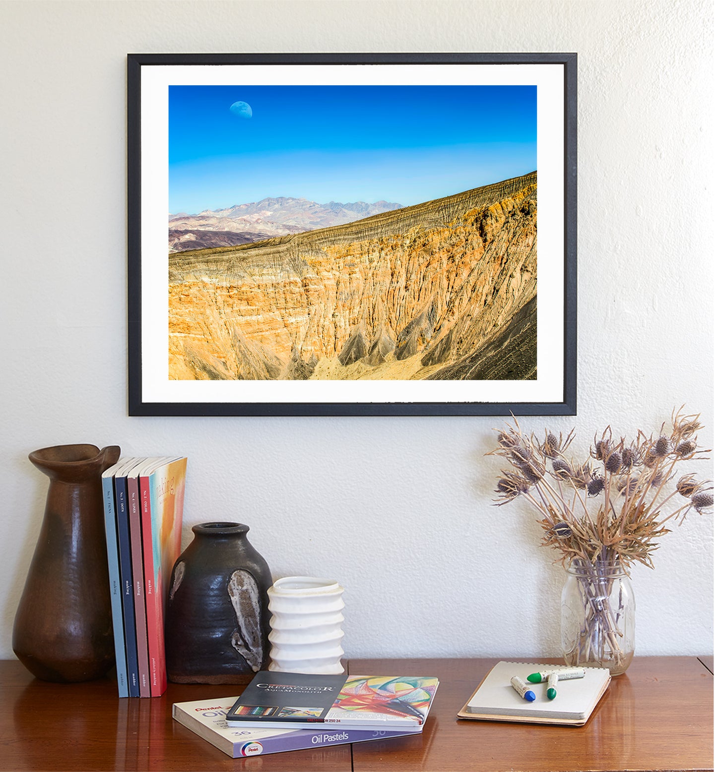 Death Valley Desert Art with Ubehebe Crater Volcanic Landscape