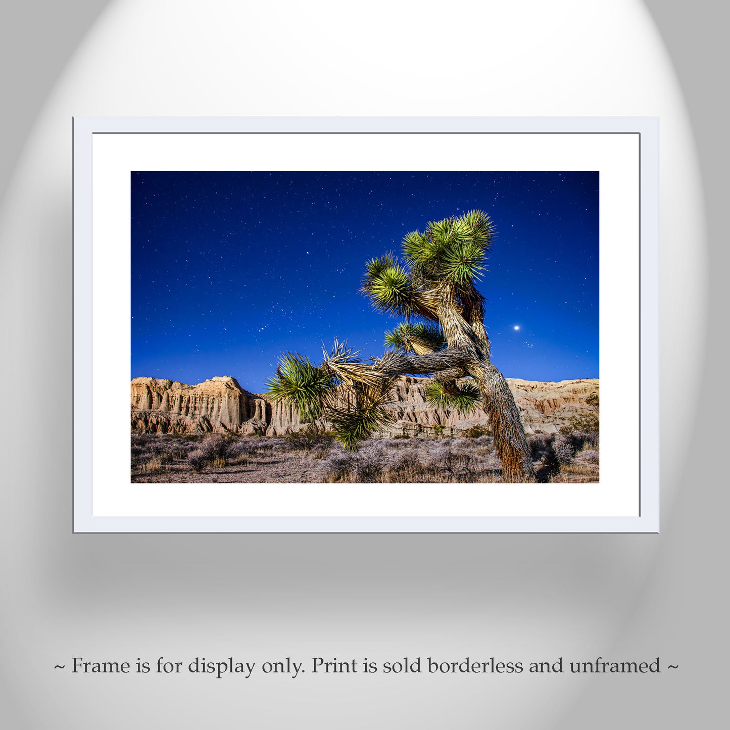 Joshua Tree Night Art - Mojave Desert Starry Landscape Print