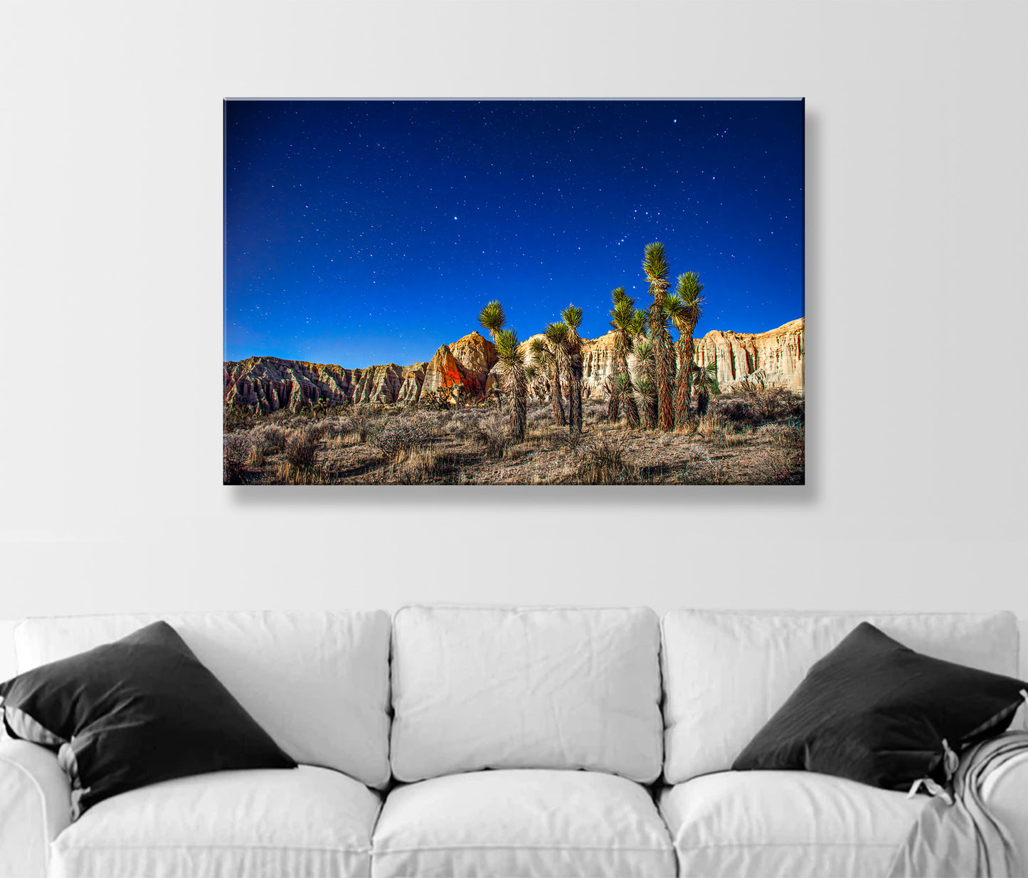 Mojave Desert Night Art - Joshua Tree Starry Sky Landscape Print