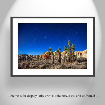 Mojave Desert Night Art - Joshua Tree Starry Sky Landscape Print