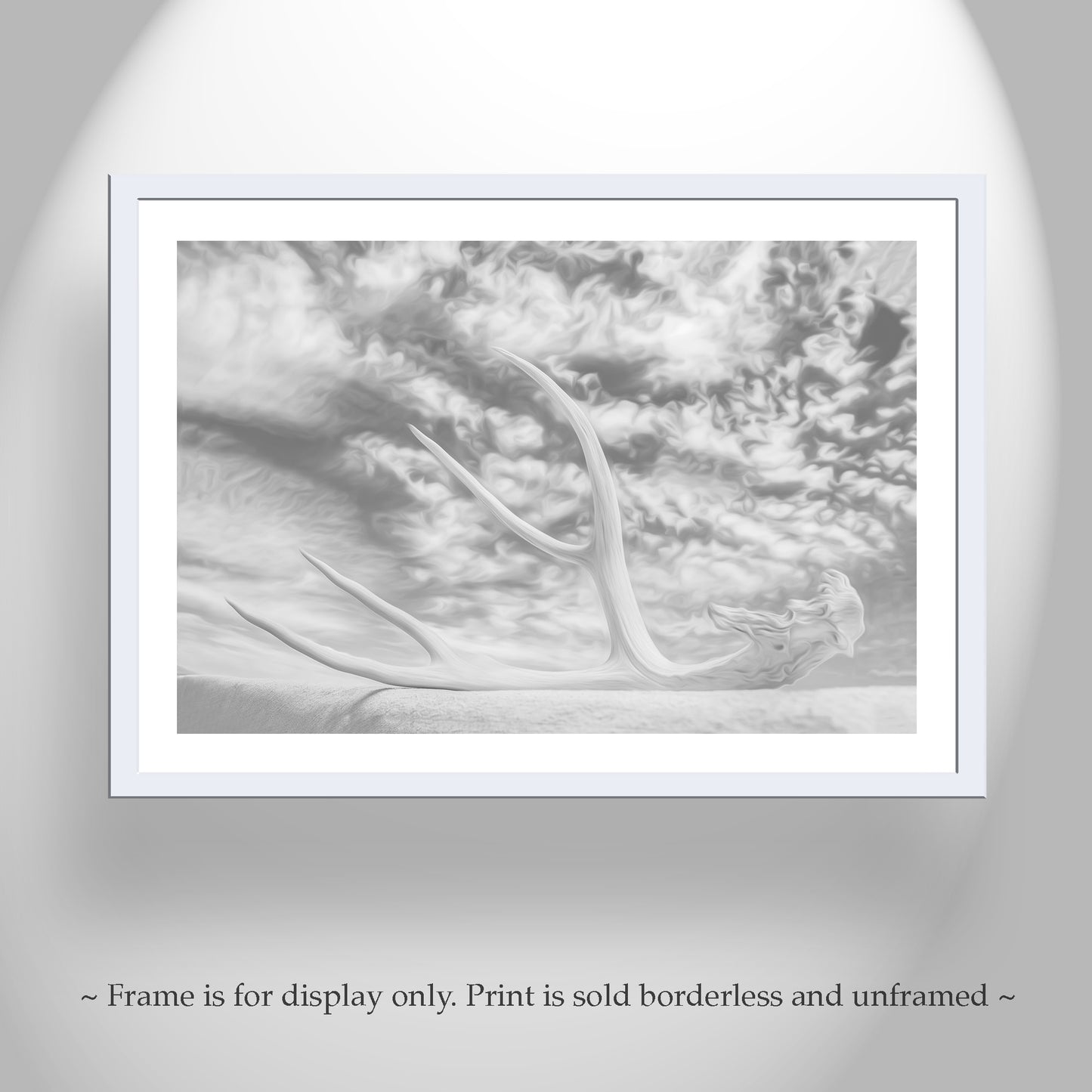 Surreal Black & White Photo – Deer Antler & Sky Wall Art | Tucson AZ