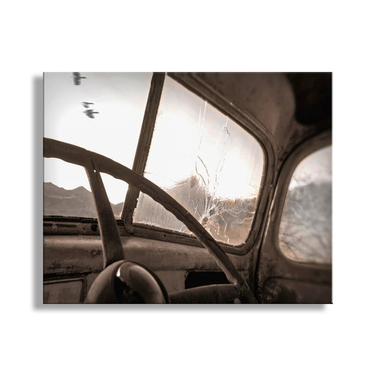 Surreal Vintage Truck Photo in Desert Sepia – Rustic Ford Truck Art