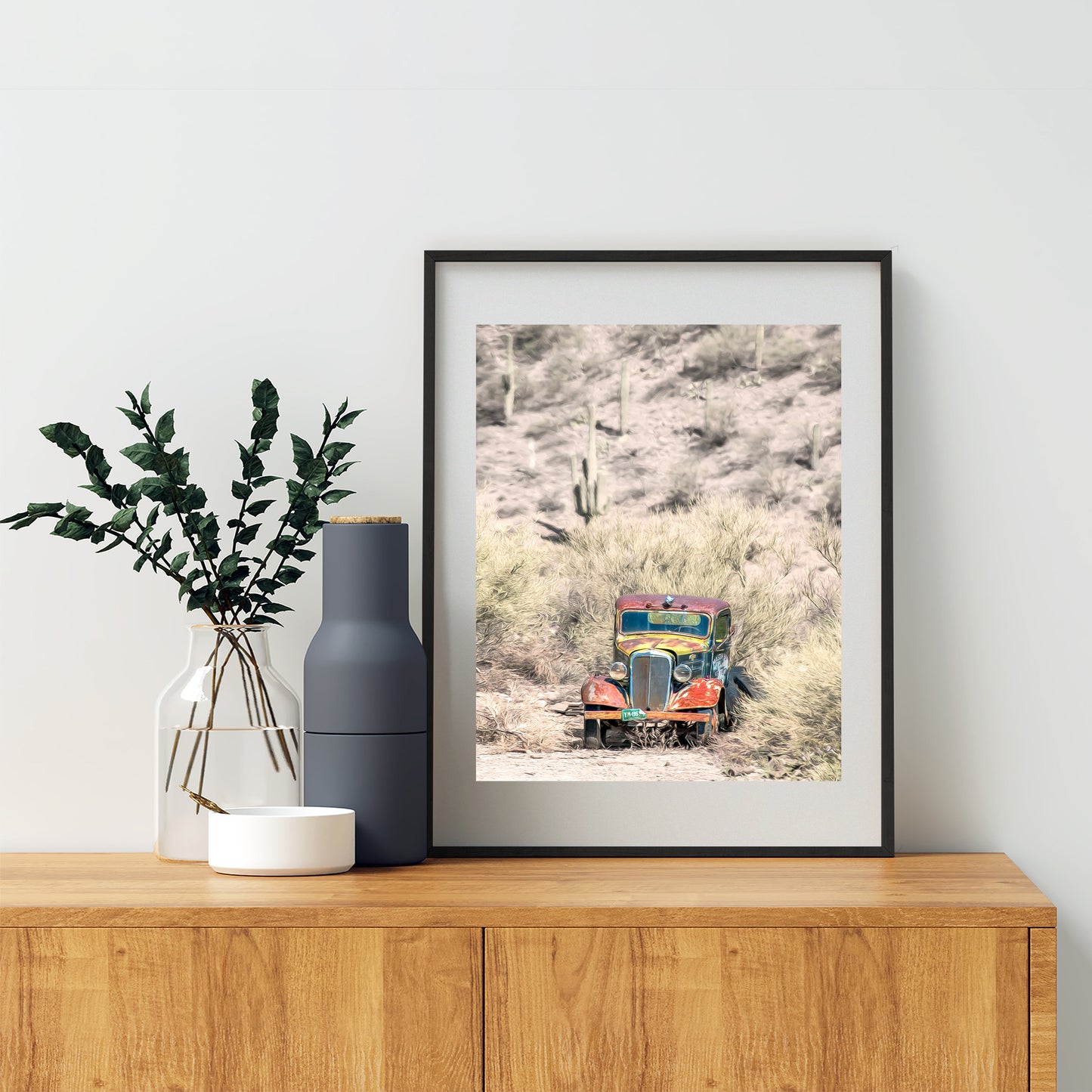 Vintage Truck Photograph in Arizona Desert Landscape