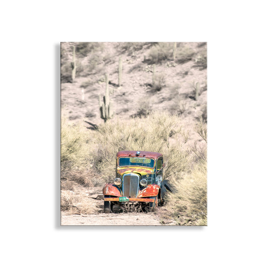 Vintage Truck Photograph in Arizona Desert Landscape