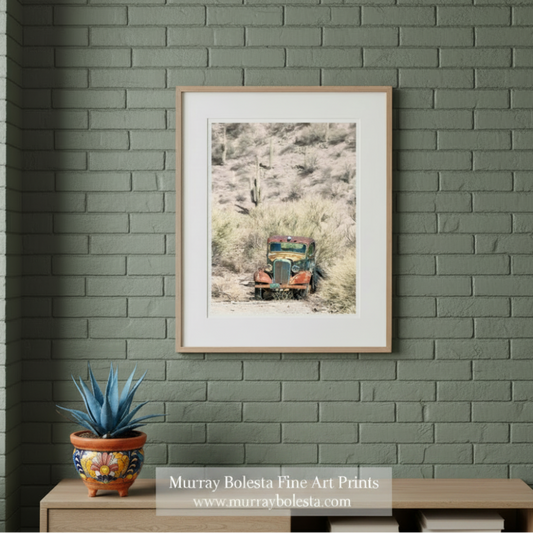 Vintage Truck in Arizona Desert - Rustic Southwest Wall Art Print