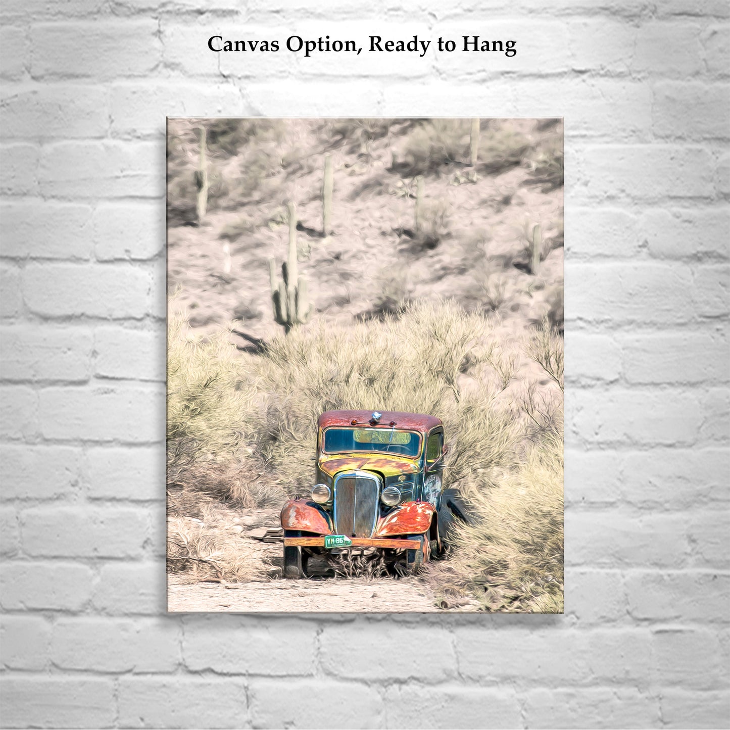 Vintage Truck Photograph in Arizona Desert Landscape