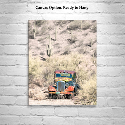 Vintage Truck Photograph in Arizona Desert Landscape