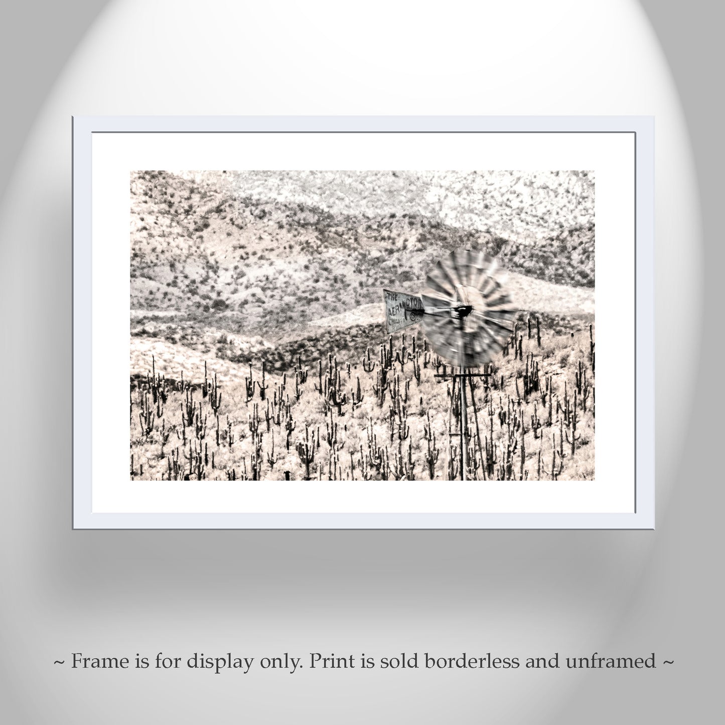 Arizona Desert Cactus Landscape Wall Art for Sale with Old Ranch Windmill
