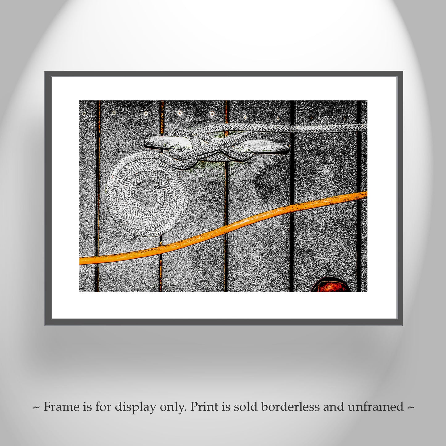 Surreal Nautical Art Print with San Diego California Marina Mooring Line & Cleat