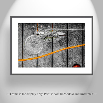 Surreal Nautical Art Print with San Diego California Marina Mooring Line & Cleat