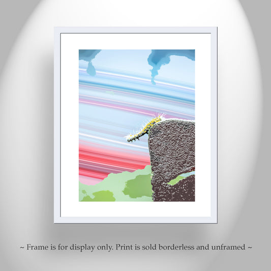 Caterpillar Art Print for Kids Room as Bright Colorful Wall Decor