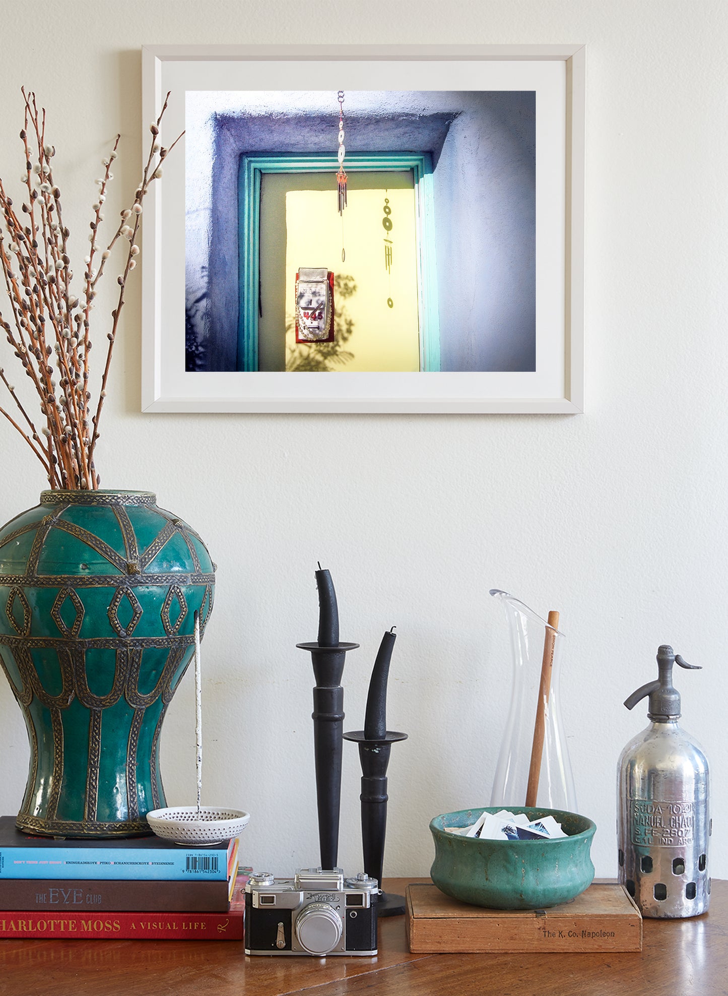 Tucson Arizona Barrio Door Photograph with Vintage Adobe House