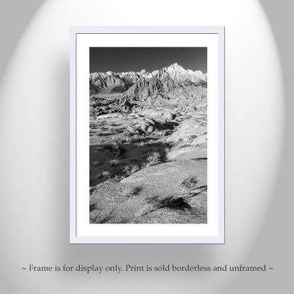 Black and White Eastern Sierra Photograph for Sale with Mt Whitney