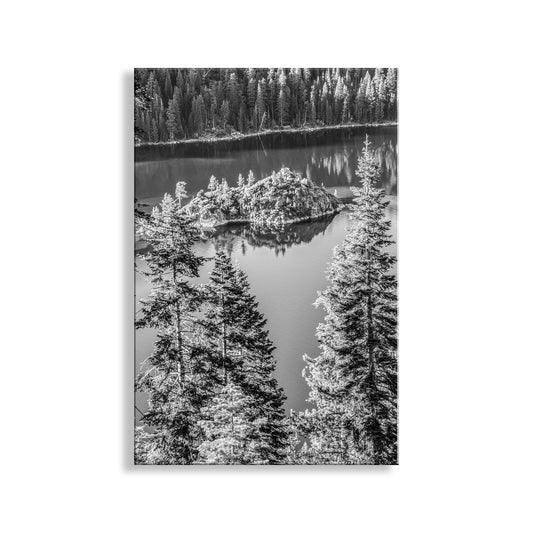 Black and White Emerald Bay Lake Tahoe Picture