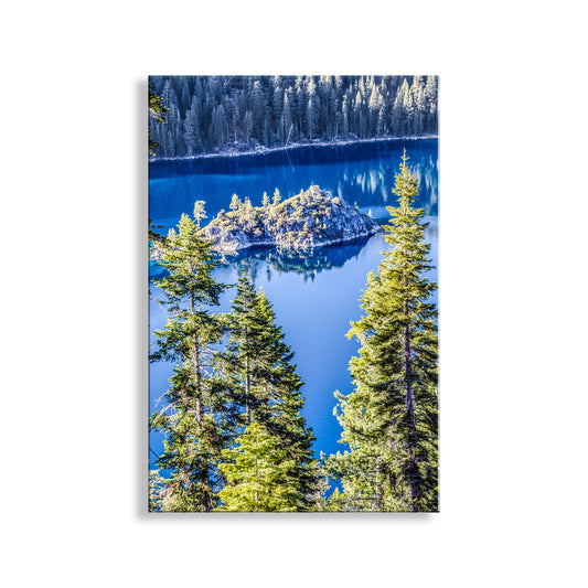 Emerald Bay Lake Tahoe Landscape Wall Art Print | Vertical Photo