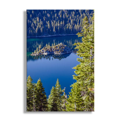 Lake Tahoe Print with Emerald Bay and Fannette Island | Vertical Wall Art | Lake Tahoe Gift Art