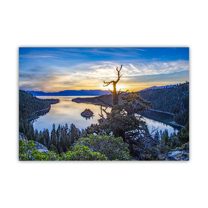 Emerald Bay Sunrise at Lake Tahoe | Sierra Nevada Mountains | Framed Canvas or Photography Print for Home or Office